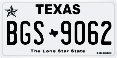 TX license plate BGS9062