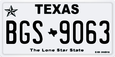 TX license plate BGS9063