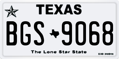 TX license plate BGS9068