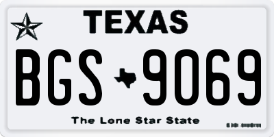 TX license plate BGS9069