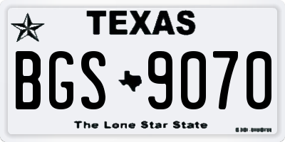 TX license plate BGS9070