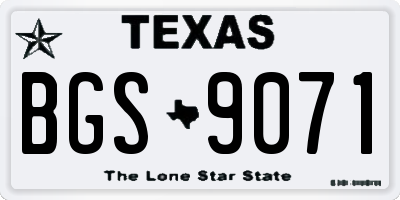 TX license plate BGS9071
