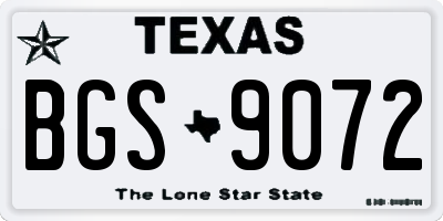 TX license plate BGS9072
