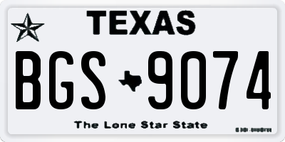 TX license plate BGS9074