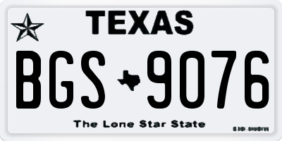 TX license plate BGS9076