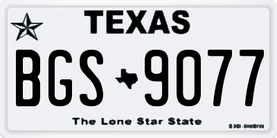 TX license plate BGS9077