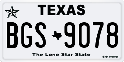TX license plate BGS9078