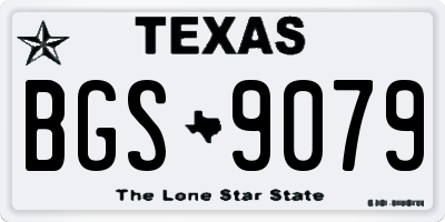 TX license plate BGS9079