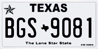 TX license plate BGS9081