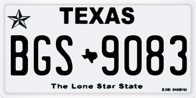 TX license plate BGS9083