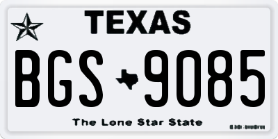 TX license plate BGS9085