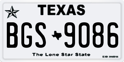 TX license plate BGS9086