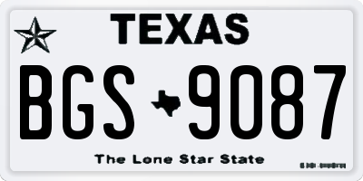 TX license plate BGS9087