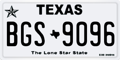 TX license plate BGS9096
