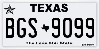 TX license plate BGS9099