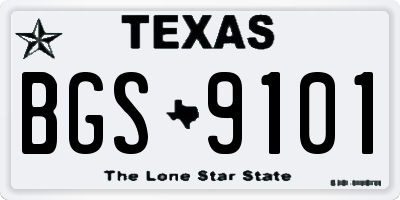 TX license plate BGS9101