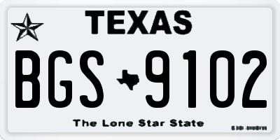 TX license plate BGS9102