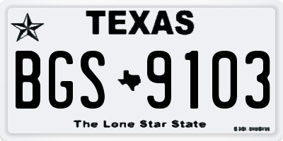 TX license plate BGS9103