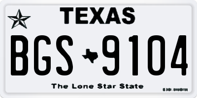 TX license plate BGS9104