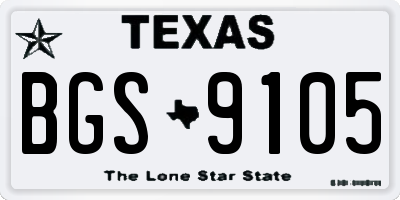 TX license plate BGS9105
