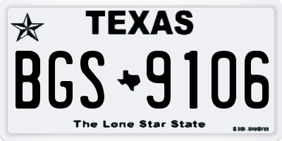 TX license plate BGS9106