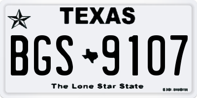 TX license plate BGS9107