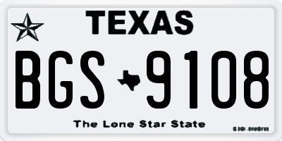 TX license plate BGS9108