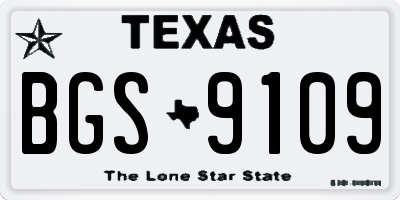 TX license plate BGS9109