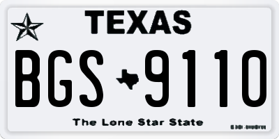 TX license plate BGS9110
