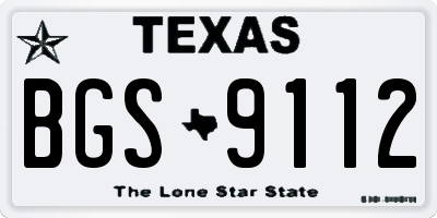 TX license plate BGS9112