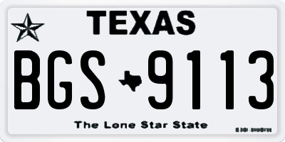 TX license plate BGS9113