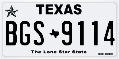 TX license plate BGS9114
