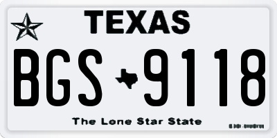 TX license plate BGS9118