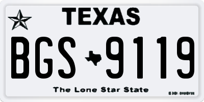 TX license plate BGS9119