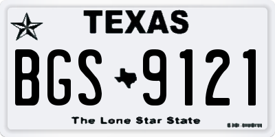 TX license plate BGS9121