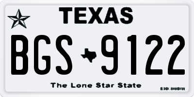 TX license plate BGS9122