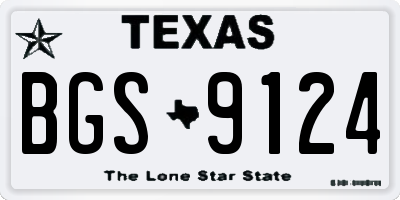 TX license plate BGS9124