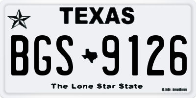 TX license plate BGS9126
