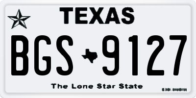 TX license plate BGS9127