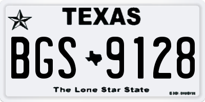 TX license plate BGS9128