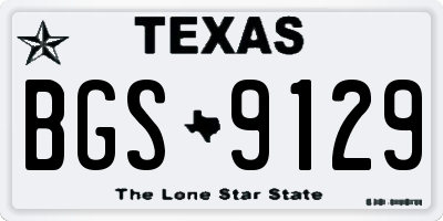 TX license plate BGS9129