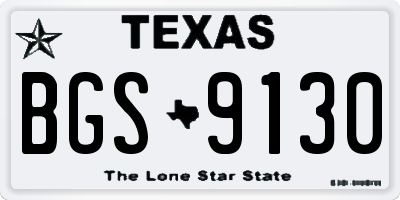TX license plate BGS9130