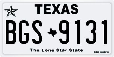 TX license plate BGS9131