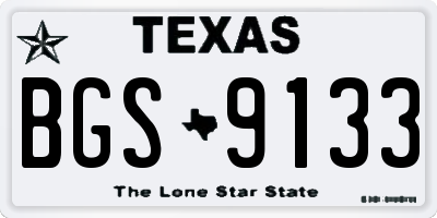 TX license plate BGS9133