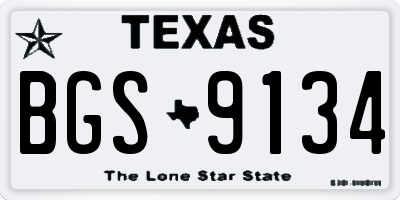TX license plate BGS9134