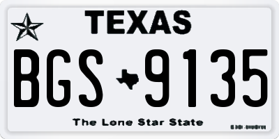 TX license plate BGS9135