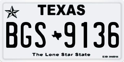TX license plate BGS9136