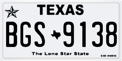 TX license plate BGS9138