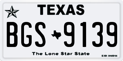 TX license plate BGS9139