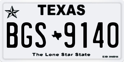 TX license plate BGS9140